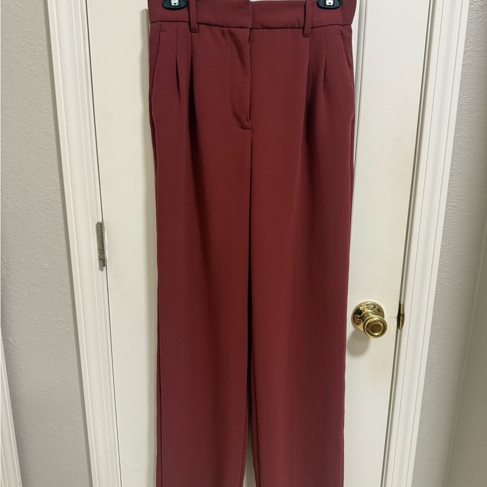 Wilfred wide leg high waisted Burgundy Women's dress pants